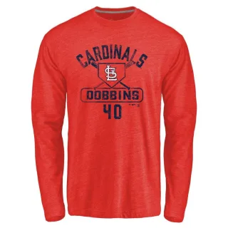 Men's St. Louis Cardinals Hunter Dobbins Red Base Runner Long Sleeve T-Shirt