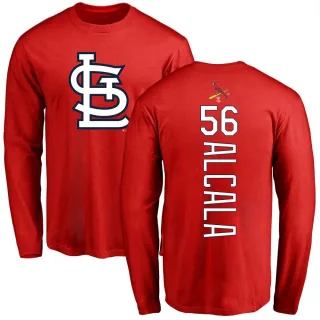 Men's St. Louis Cardinals Jorge Alcala Red Backer Long Sleeve T-Shirt