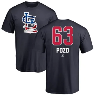 Men's St. Louis Cardinals Yohel Pozo Navy Name and Number Banner Wave T-Shirt