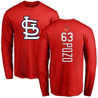 Men's St. Louis Cardinals Yohel Pozo Red Backer Long Sleeve T-Shirt