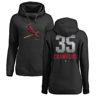 Women's St. Louis Cardinals Brandon Crawford Black Branded Midnight Mascot Pullover Hoodie -