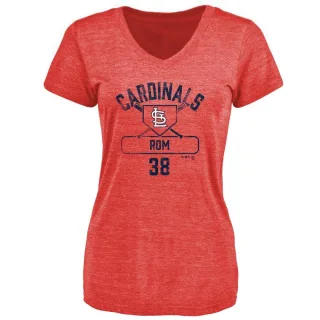 Women's St. Louis Cardinals Drew Rom Red Base Runner T-Shirt