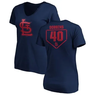 Women's St. Louis Cardinals Hunter Dobbins Navy RBI Slim Fit V-Neck T-Shirt