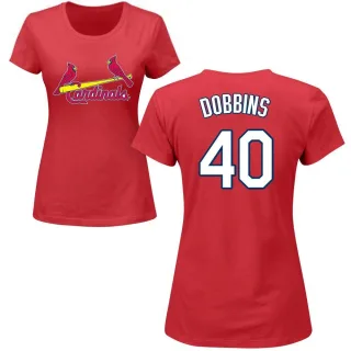 Women's St. Louis Cardinals Hunter Dobbins Red Roster T-Shirt