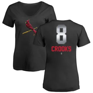 Women's St. Louis Cardinals Jimmy Crooks Black Midnight Mascot V-Neck T-Shirt