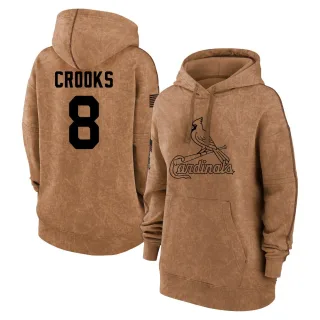 Women's St. Louis Cardinals Jimmy Crooks Brown 2023 Salute to Service Pullover Hoodie