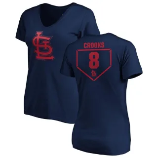 Women's St. Louis Cardinals Jimmy Crooks Navy RBI Slim Fit V-Neck T-Shirt