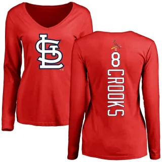 Women's St. Louis Cardinals Jimmy Crooks Red Backer Slim Fit Long Sleeve T-Shirt