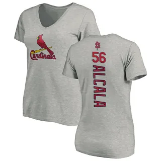 Women's St. Louis Cardinals Jorge Alcala Ash Backer Slim Fit T-Shirt