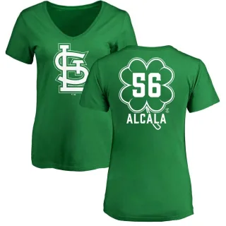 Women's St. Louis Cardinals Jorge Alcala Green Dubliner V-Neck T-Shirt Kelly