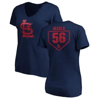 Women's St. Louis Cardinals Jorge Alcala Navy RBI Slim Fit V-Neck T-Shirt