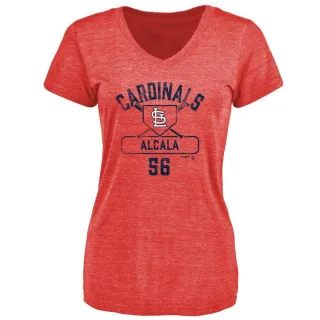 Women's St. Louis Cardinals Jorge Alcala Red Base Runner T-Shirt