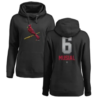 Women's St. Louis Cardinals Stan Musial Black Branded Midnight Mascot Pullover Hoodie -