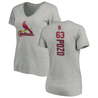 Women's St. Louis Cardinals Yohel Pozo Ash Backer Slim Fit T-Shirt