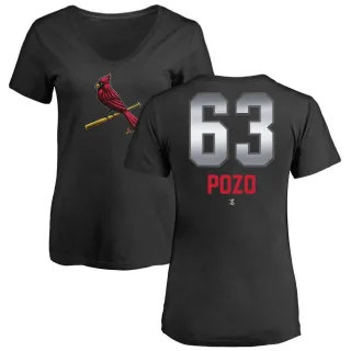 Women's St. Louis Cardinals Yohel Pozo Black Midnight Mascot V-Neck T-Shirt