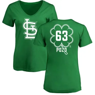 Women's St. Louis Cardinals Yohel Pozo Green Dubliner V-Neck T-Shirt Kelly