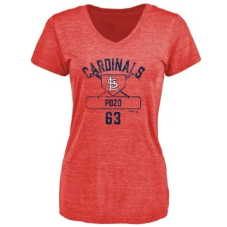 Women's St. Louis Cardinals Yohel Pozo Red Base Runner T-Shirt