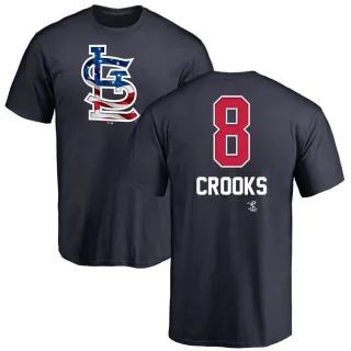 Youth St. Louis Cardinals Jimmy Crooks Navy Name and Number Banner Wave T-Shirt