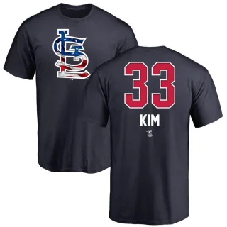 Youth St. Louis Cardinals Kwang Hyun Kim Navy Name and Number Banner Wave T-Shirt